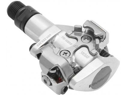 pedály SHIMANO SPD PD-M505S stříbrné s kufry SM-SH51, v krabičce (Barva stříbrná, Velikost SPD)
