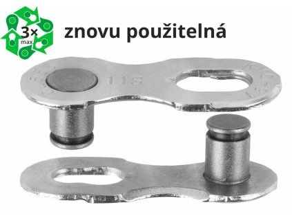 Spojka řetězu KMC 11R EPT povrch, šedý (Velikost 11 rychlostí, Balení 2 ks na blistru)