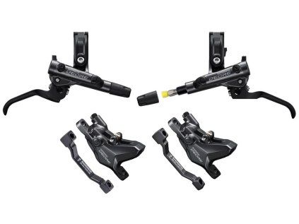 Brzda kotoučová SHIMANO Deore M6100 p+z (750+1600 mm) komplet bez kotoučů, (zadní J-kit) (Barva černá)
