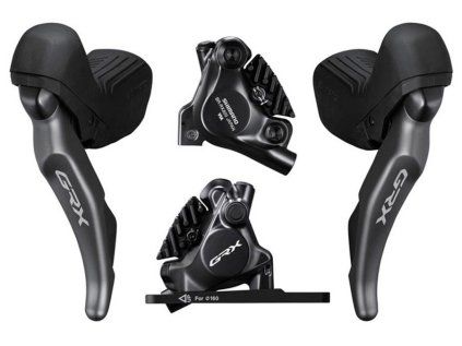 SHIMANO GRX RX820 dual control 2x12 speed, třmeny BR-RX820 (pár) J-kit (Velikost 12sp)