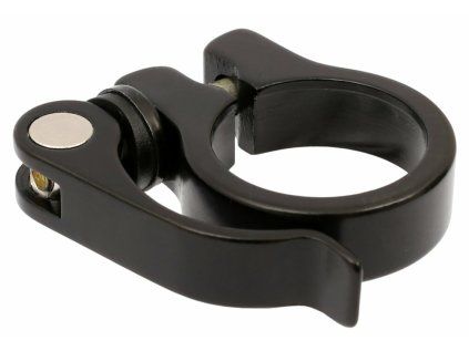 sedlová objímka BASIC 34,9 mm rychloupínací lesklá černá (Barva černá, Velikost 31,8mm)