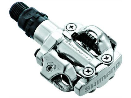 pedály SHIMANO SPD PD-M520S stříbrné s kufry SM-SH51, v krabičce (Barva stříbrná, Velikost SPD)