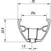 ráfek MACH1 27,5" Mad disc 32děr/2nýt černý (Velikost 32 děr)