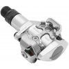 pedály SHIMANO SPD PD-M505S stříbrné s kufry SM-SH51, v krabičce (Barva stříbrná, Velikost SPD)