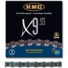 řetěz KMC X-9 stř/šedý v krabičce 114 čl. (Velikost 9sp)
